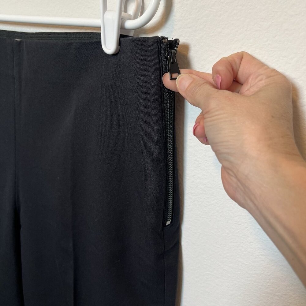 Everlane Women’s Size 14 Black Pants High Waisted Tapered Leg Crop Stretch Zip - Picture 8 of 10